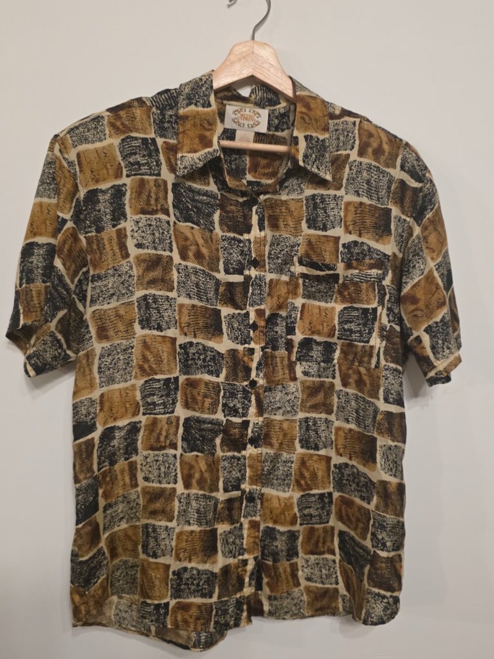 Vintage Metro Express Silk Short-sleeved Button-down